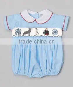 Frozen smocked boy bubble for infant toddler 2014