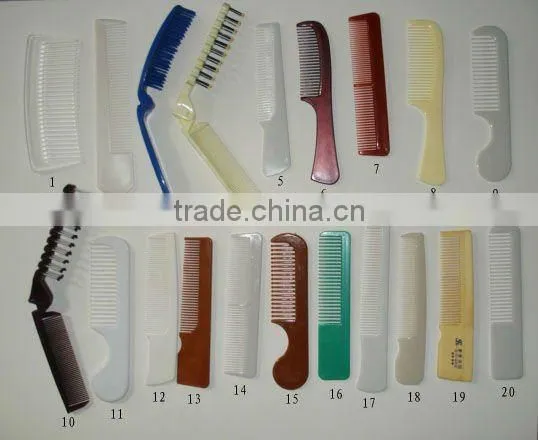 white plastic straight hotel comb