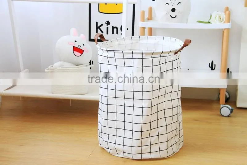 Children Storage Bag Laundry Organizer Bag Leather Handles for Kids Dirty Clothes