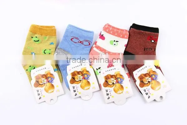autumn&winter high quality 100%cotton children terry thick socks