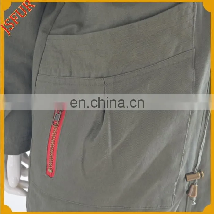 Jsfur Wholesale Genuine Fur Jacket With Real Fur Winter Women Parka