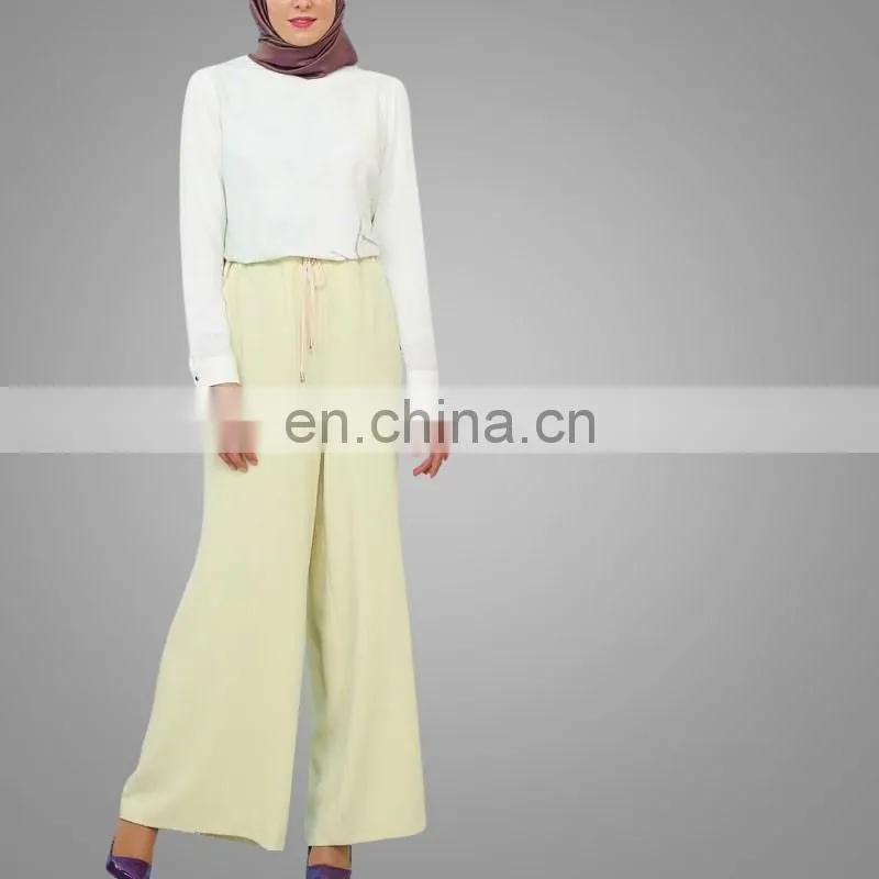 Latest Design Adults Age Group and Long Shalwar Kameez Design Muslim Clothing Collection High Waisted Maxi Trousers