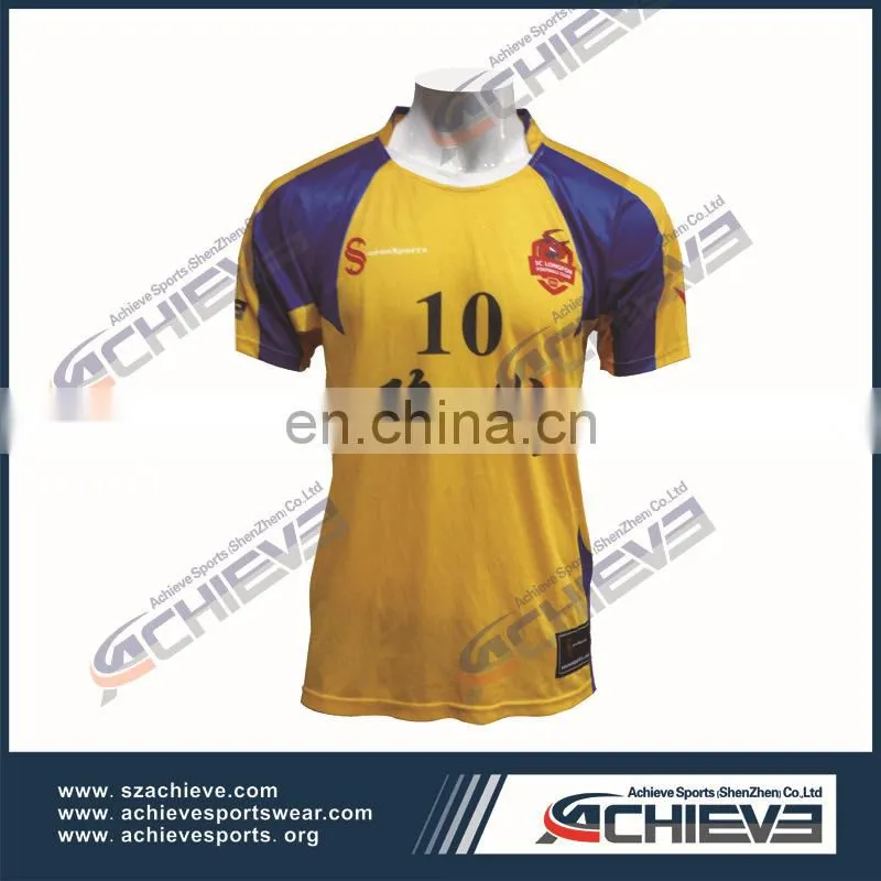 2017 100% poloester rugby uniforms shirt youth league