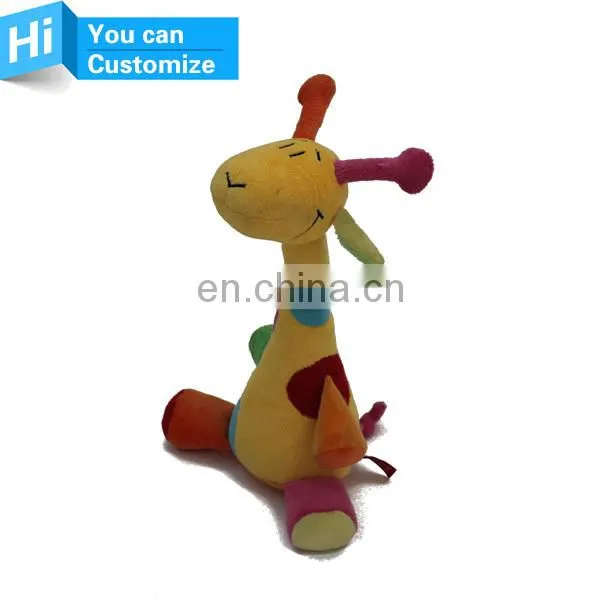 Professional custom soft animal giraffe christmas plush toy