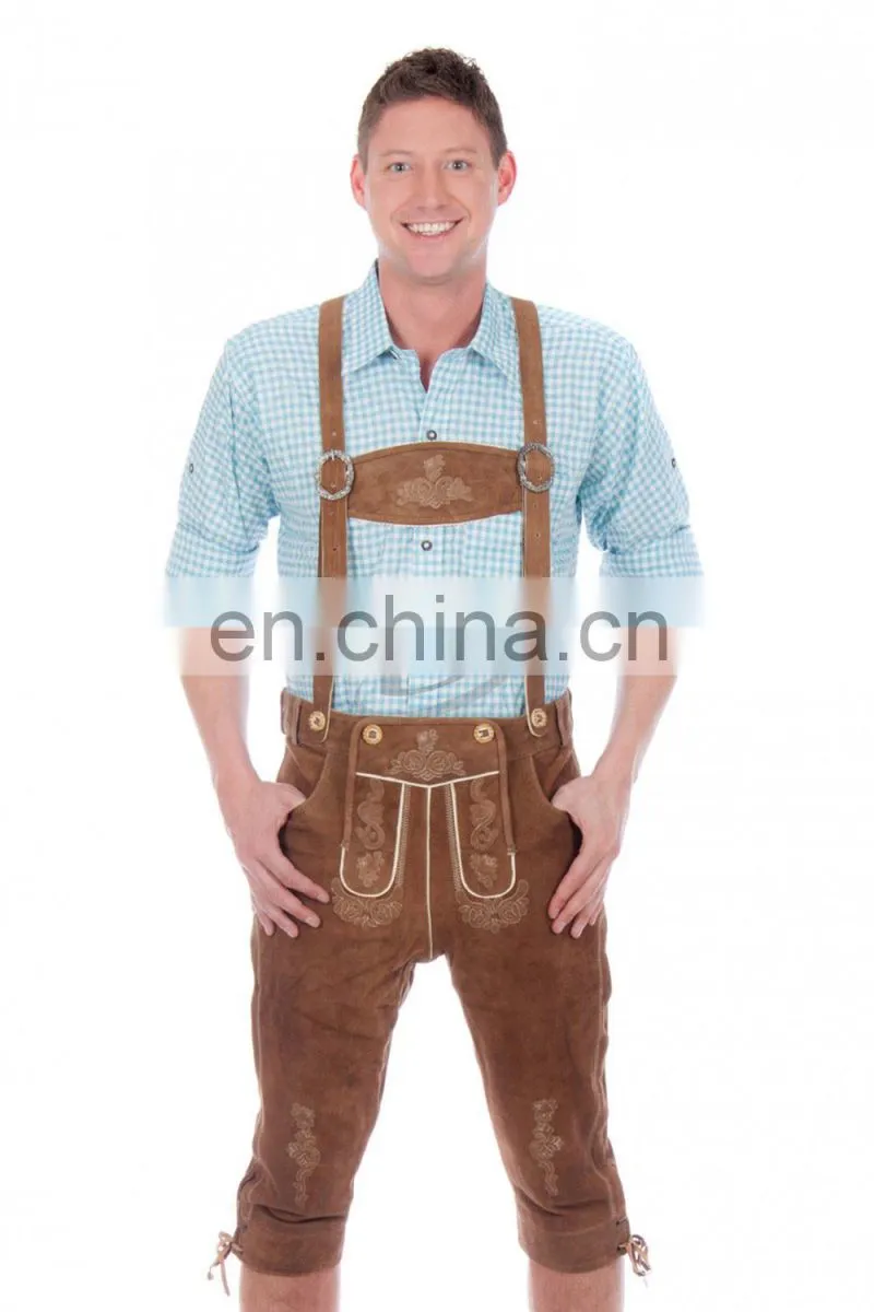 2016 High Quality Chrome 6 free suede Trachten Knee Over Lederhosen (Bavaria Clothing)