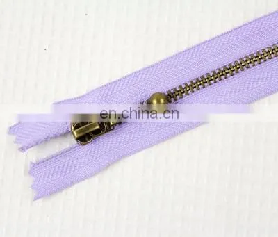 15cm Colorful Unique Bronze Zipper For Fabric