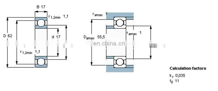 Low Friction Deep Groove Ball Bearing 6406 2RS Ball Bearing 6406 Bearing