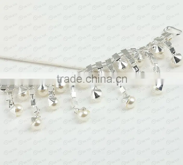 0519W cup chain rhinestone pearl,rhinestone cup chain pearl,rhinestone pearl cup chain for shoes accessory shoe flower