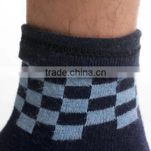 Man's classic stylish black color wool tube socks with pattern