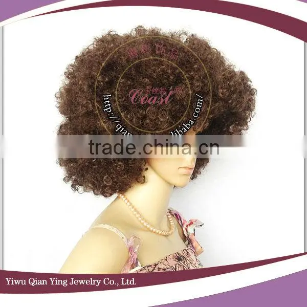 Big brown kinky synthetic cheap afro wig men