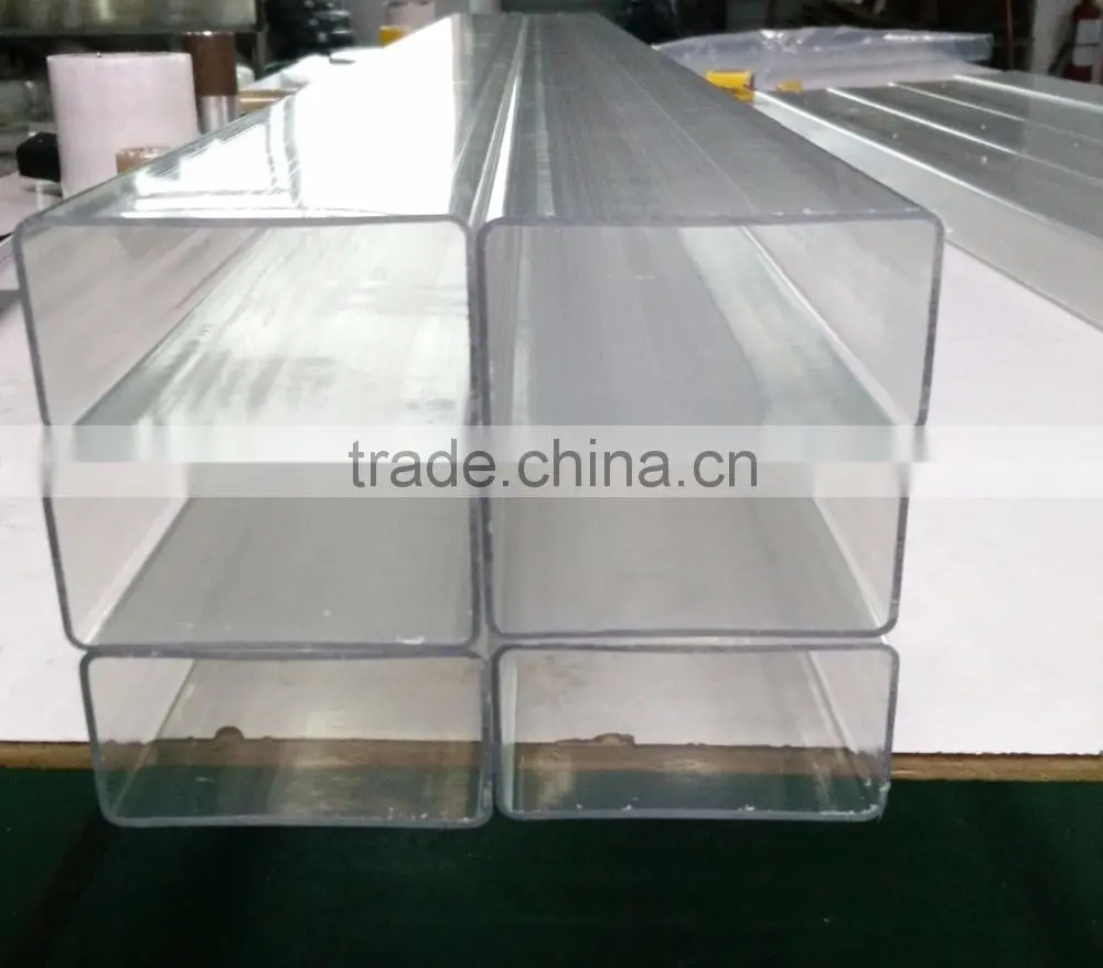 High quality extruded clear plastic square tube