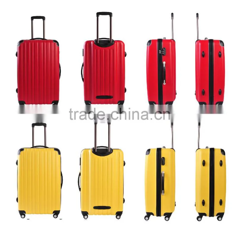 2015 high quality promotional colourful abs trolley luggage