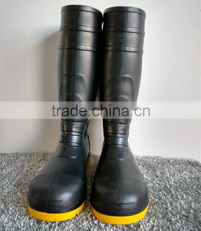 black 100% waterproof rain boots rubber rain boots