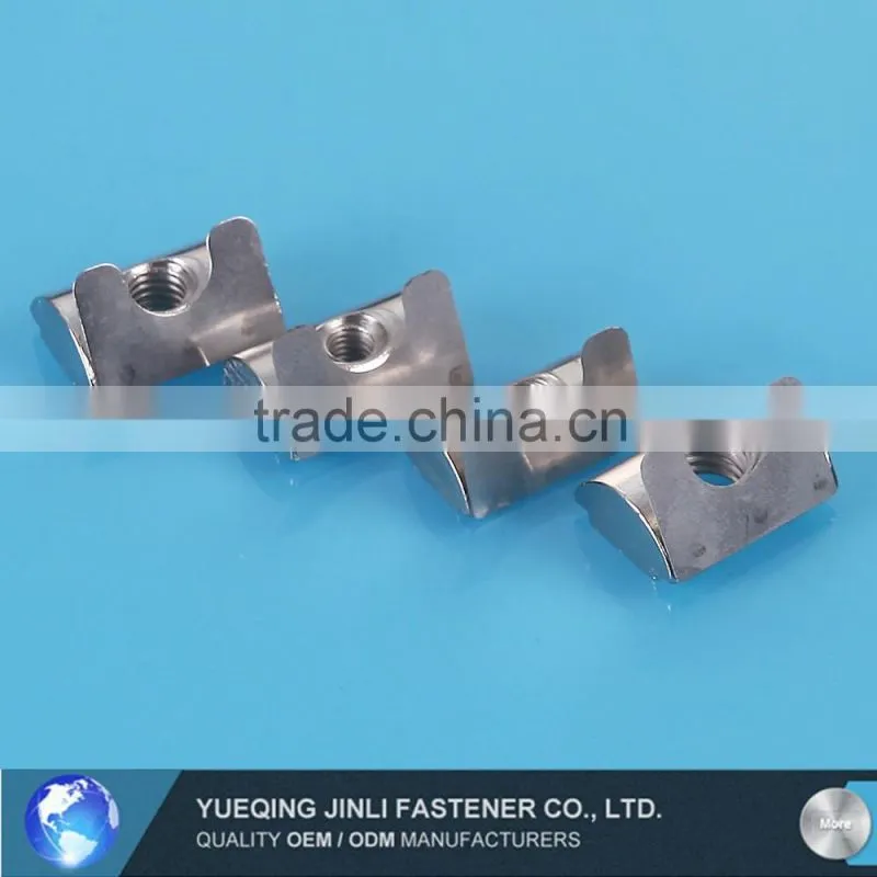 M4 Roll-in T Slot Nut with Spring Leaf Elastic Nut for 40 serie Aluminum Profile Slot 8