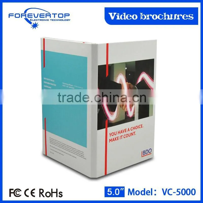 New arrived 5 inch factory price video brochure