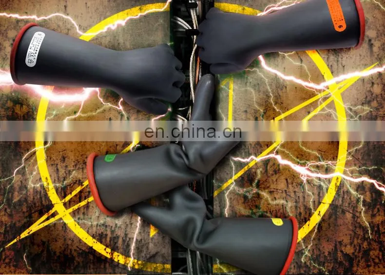 Class 00 0.5KV Long Low Voltage Electric Worker Safety Hand Protection Latex Rubber Insulating Gloves