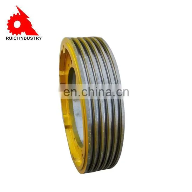 Vermicular graphite iron castings parts elevator parts iron pulley wheel for building