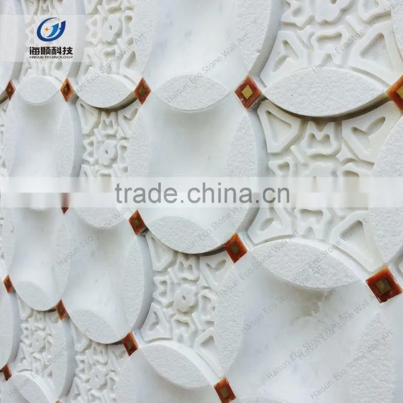 Durable and waterproof tv background decoration relief stone wall art