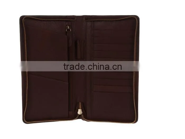 Pure italian leather passport holder with zipper pocket and leather pen loop geniune leather passport holder
