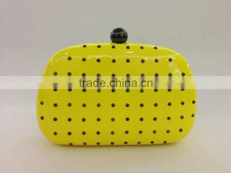 New Womens Lady Clutch Purse Wallet Faux Leather Handbag Rivet Evening Bag