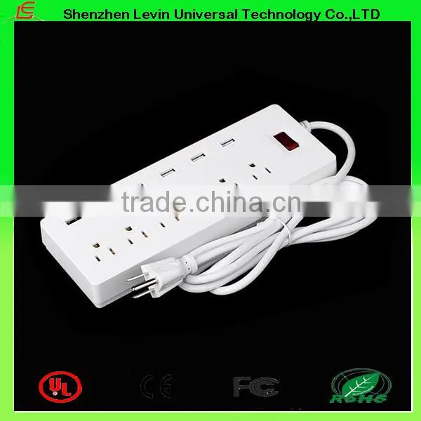 CE Cheap Extension Power Plug 6 Gang Multi USA Extension Socket USB