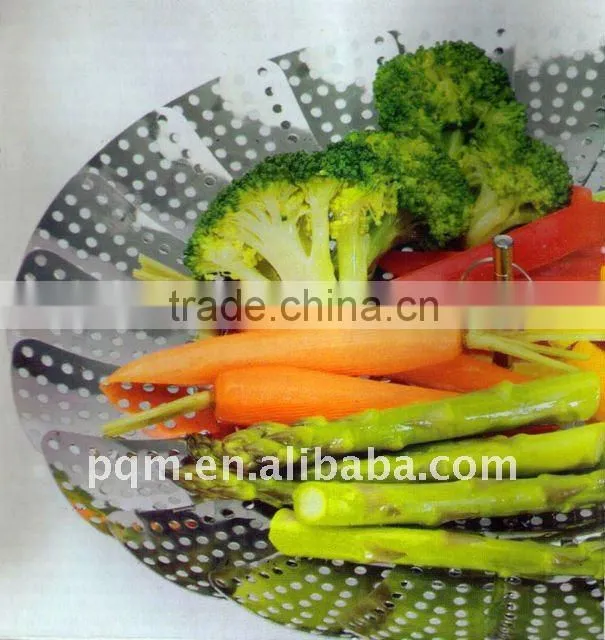 Senior durable vegetable stainless steel collapsible steamer basket 003A