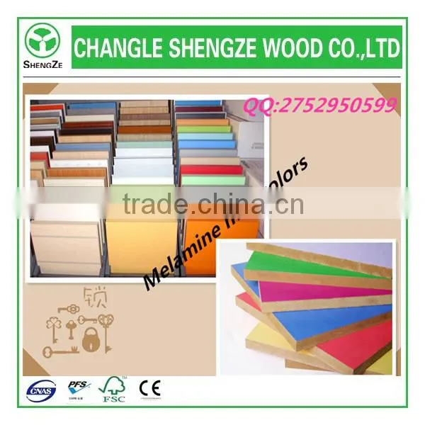 High Quality Colorful 18mm Laminated MDF Board from SHENGZE manufacture