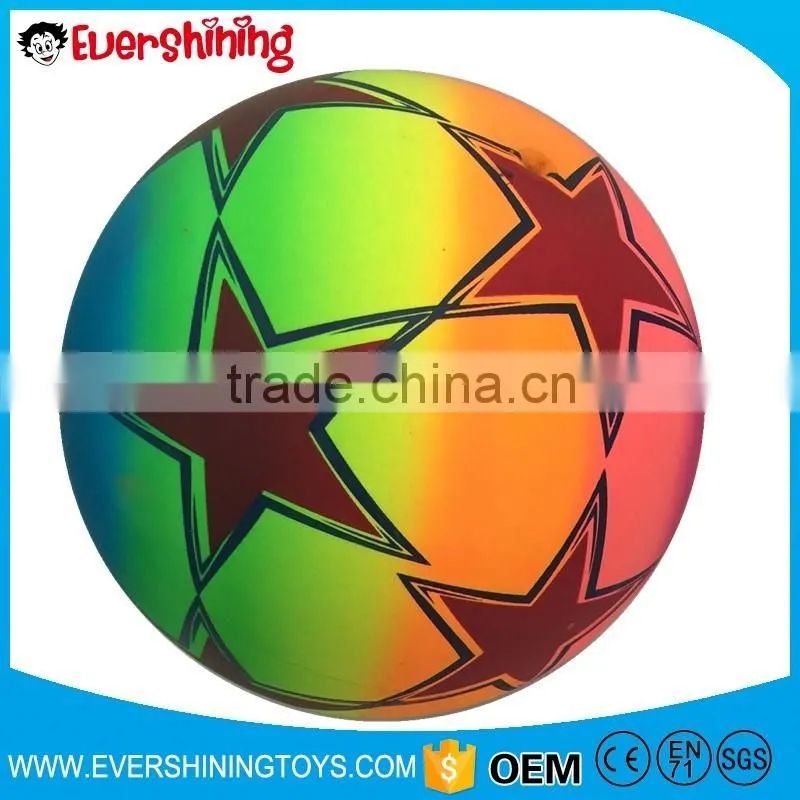 phthalate free rainbow inflatable beach ball /massage ball