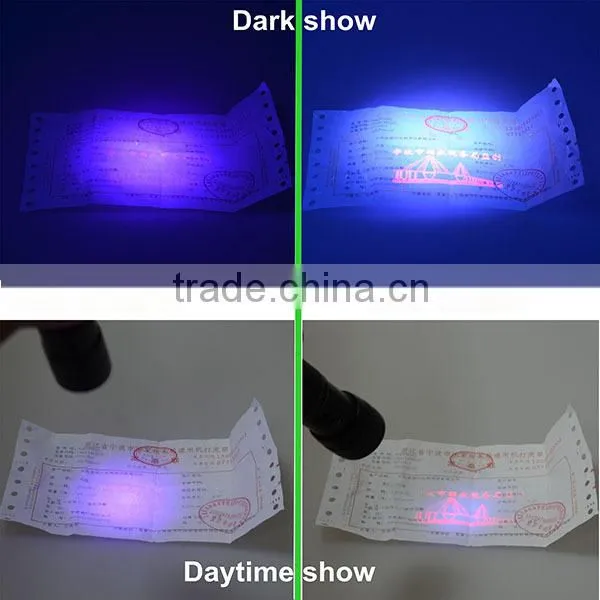 Ultra-Violet Flashlight Gold Color 365nm Ultraviolet Flashlight With 14 LED