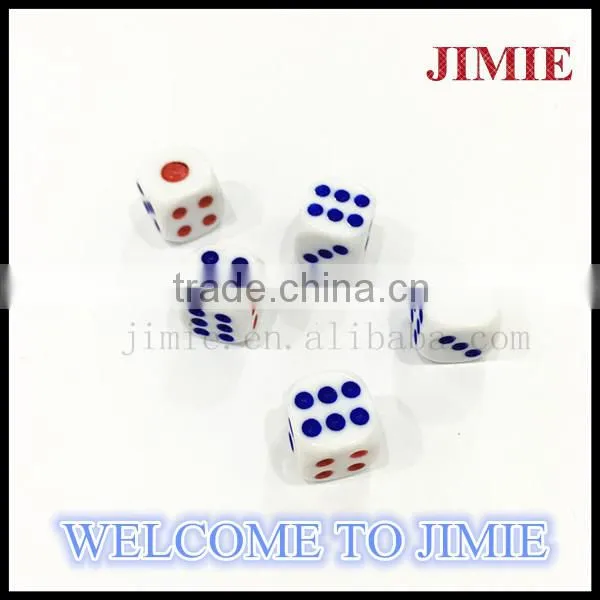 13mm acrylic playing dice with colored dots