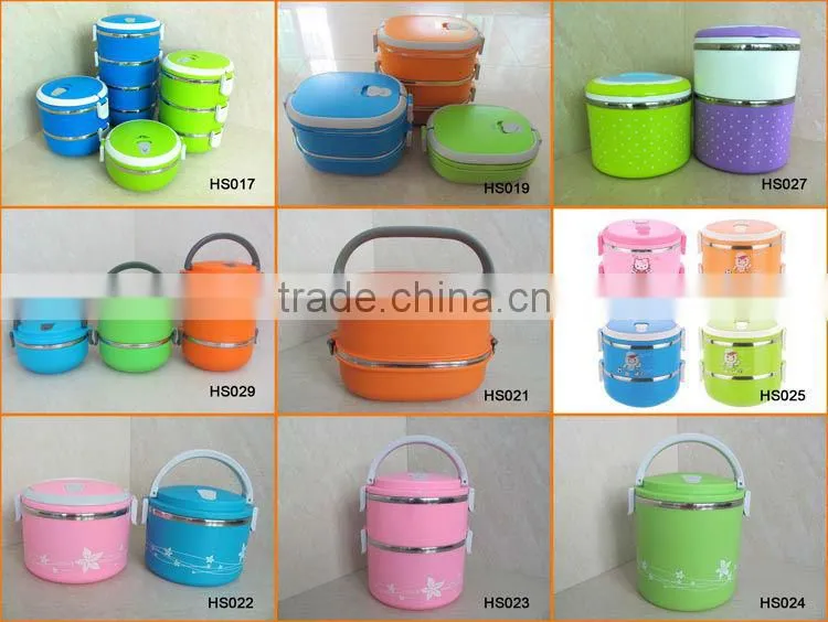 HS029 Plastic And Stainless Steel Combination Lunch Box