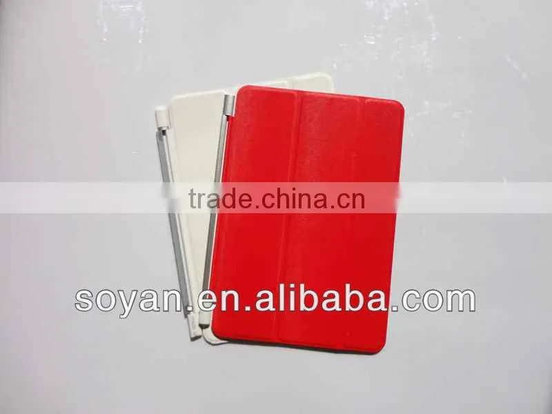 Palm print PU leather sleeve for ipad min,can be folded,offer various colors