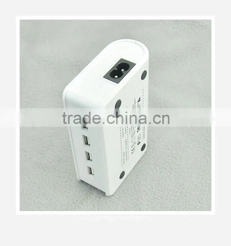 New Intelligent 4-port usb travel charger with UL,CE,FCC approved for IPhone, IPAD,Samsung,HTC