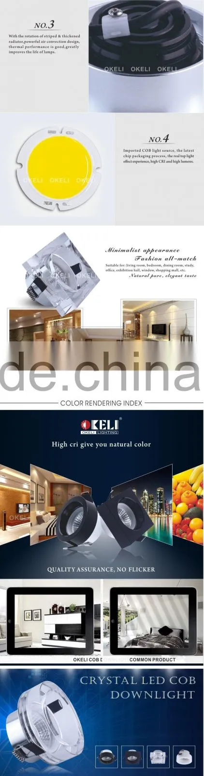 High quality K9 crystal downlight,round led downlight