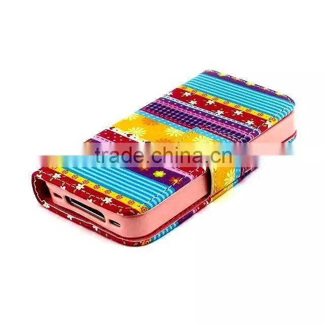 Retail Packing leather phone case for iPhone 4 4S