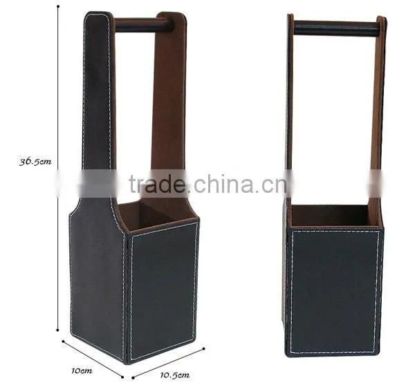 2014 Hot New pu leather 1 bottle wine carrier for gift