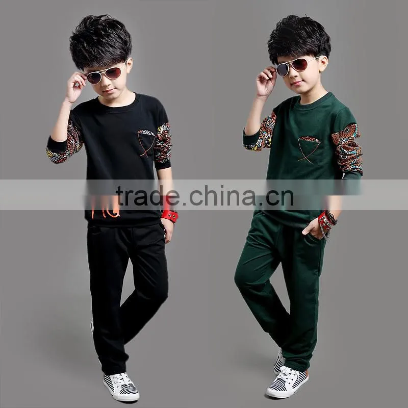 High quality fashion style for boy long t-shirt suit