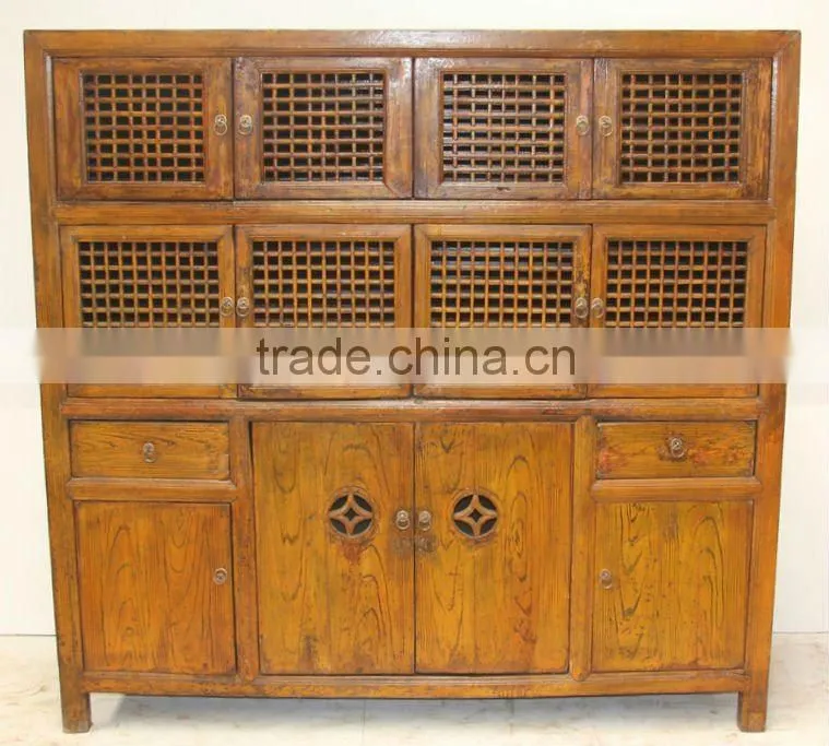 Antique Chinese Solid wood Cupboard Kitchen Cabinet