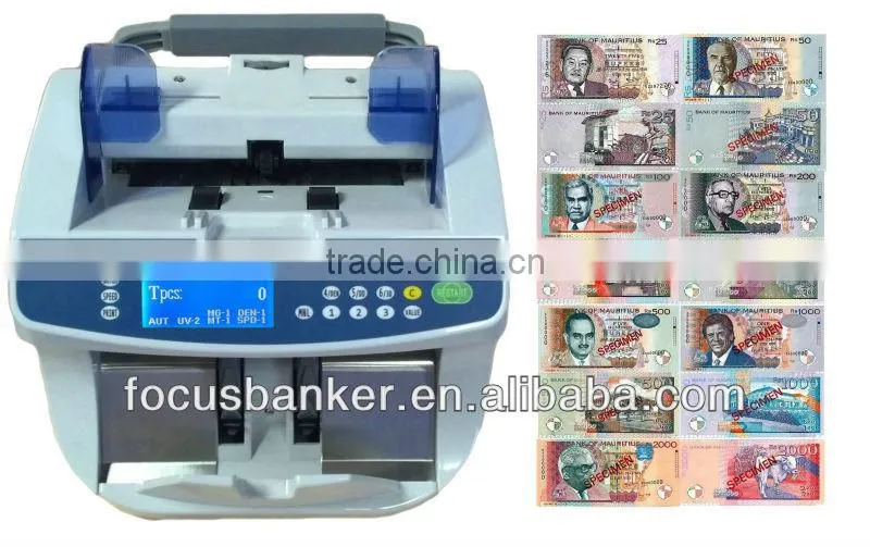 (Good Price ! )Portable Bill counter with Half Note / Chain Note and Double Note Detection for Mauritian rupee(MUR)