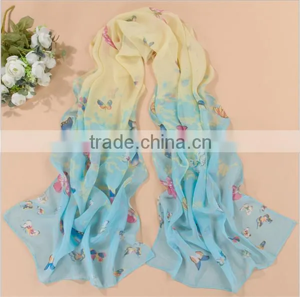 2015 hot selling low pricde fashion lady colorful silk scarf