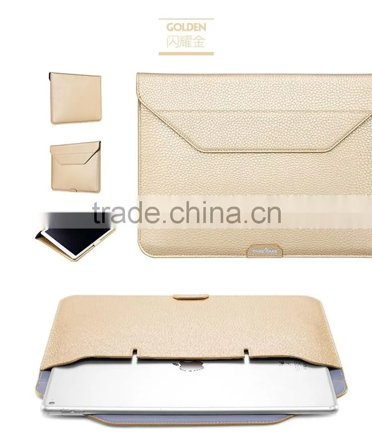 for iPad Pro 12.9 leather Sleeve with kick Stand, Wallet Sleeve Case for Macbook 12 inch, Ultrathin Carrying Bag with Stand