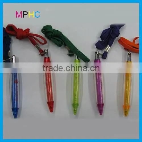 Fancy Portable Small Bottle Shaped Ballpoint Pens with cord for mobile/keychain