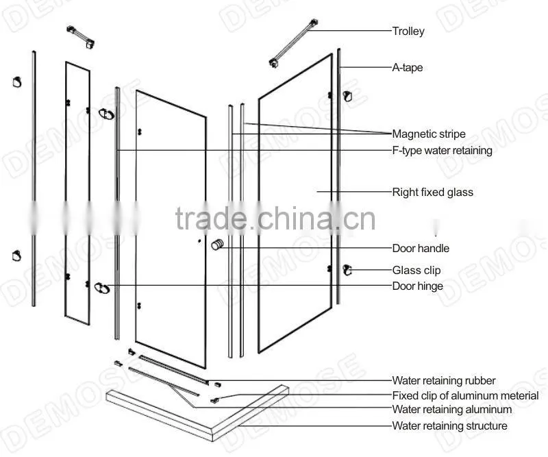 screen doors waterproof double bathroom louver door design DMS-FR004