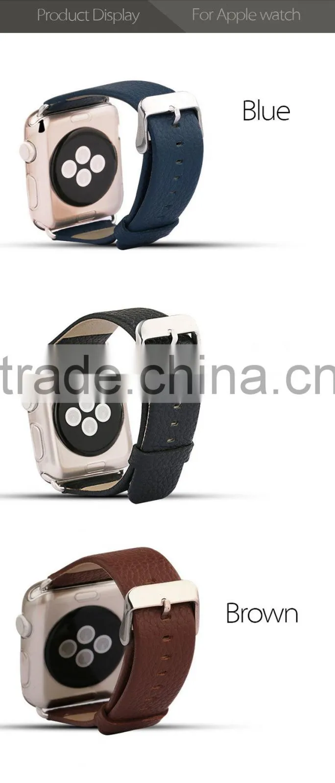 Shengo Hot Selling High Quality Leather Strap Watch Band for Apple watch