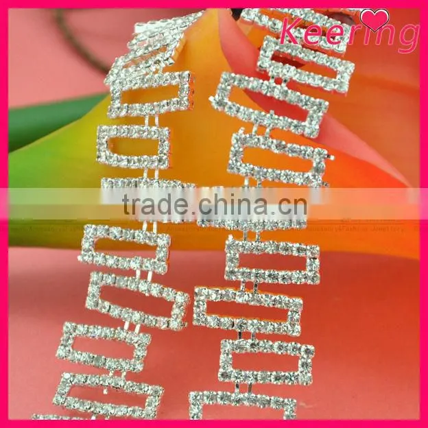 bling bling fashion rectangle joint crystal decorative rhinestone chain WRC-224