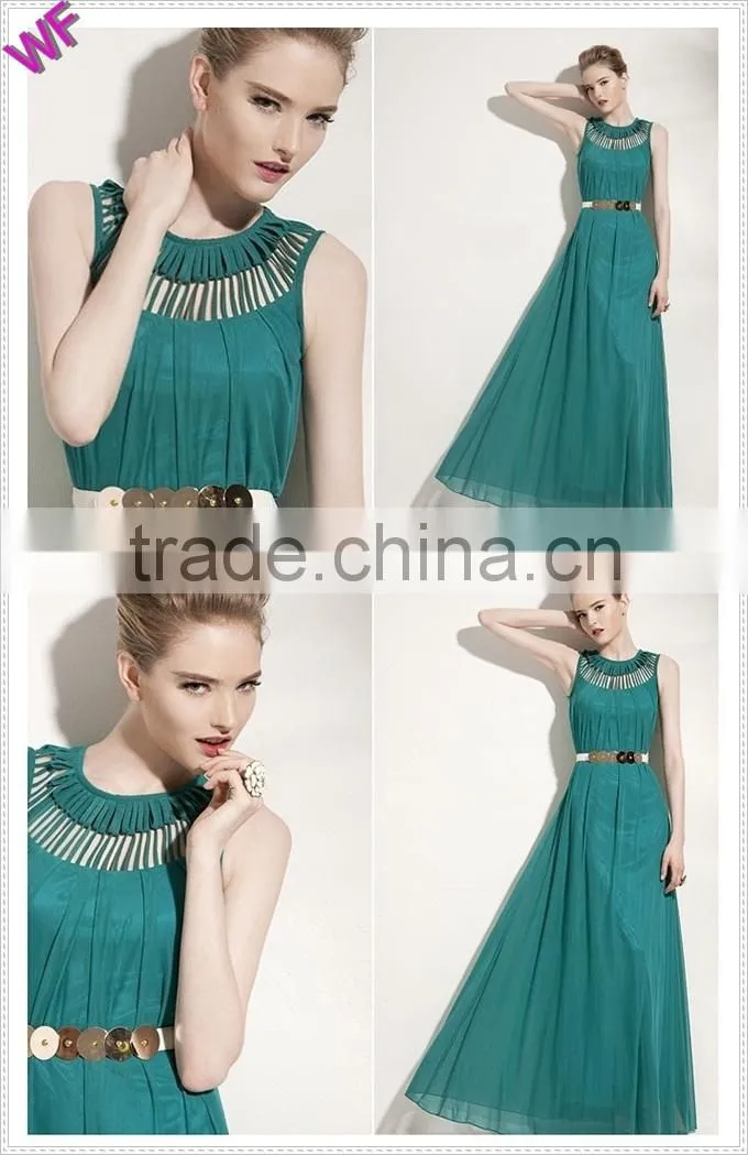 2015 New Design sleeveless Chiffon Maxi Dresses