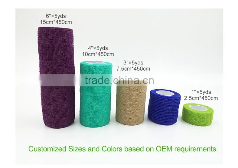 ISO CE FDA Approved Vet Wrap Cohesive Bandage