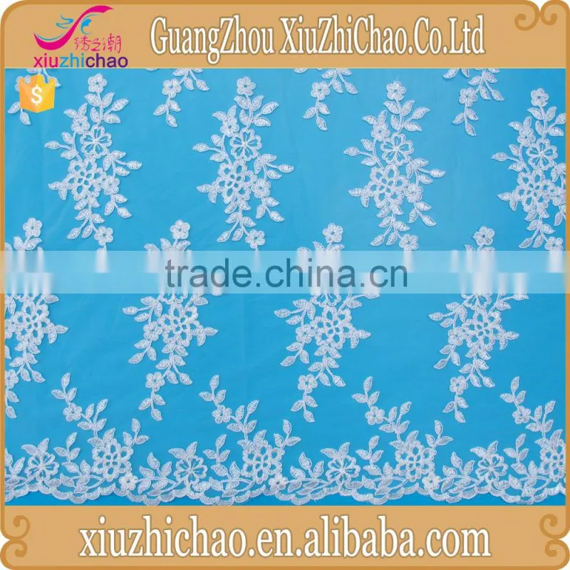 M0104A (4.6) large quantity cheap 100% polyester decorative fashion french embroidery lace fabric