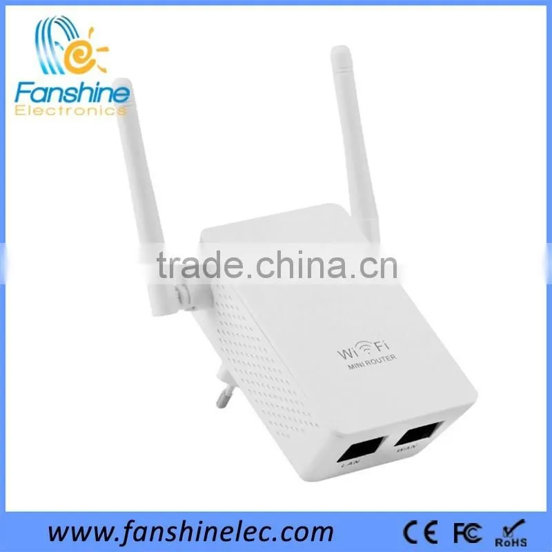 Fanshine External Antennas White Color 300Mbps Wifi Repeater Outdoor Support Router Client Bridge