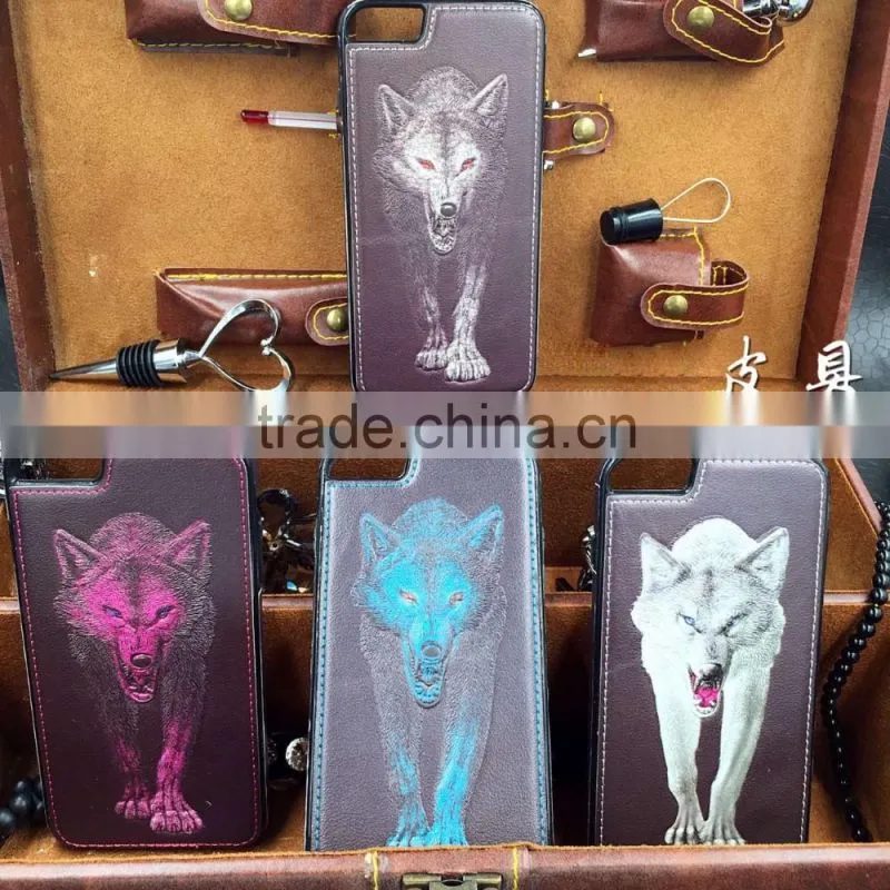 Luxury 3D Wolf SLIM PU Leather Case Cover For Apple iPhone 6 6S & 6 PLUS